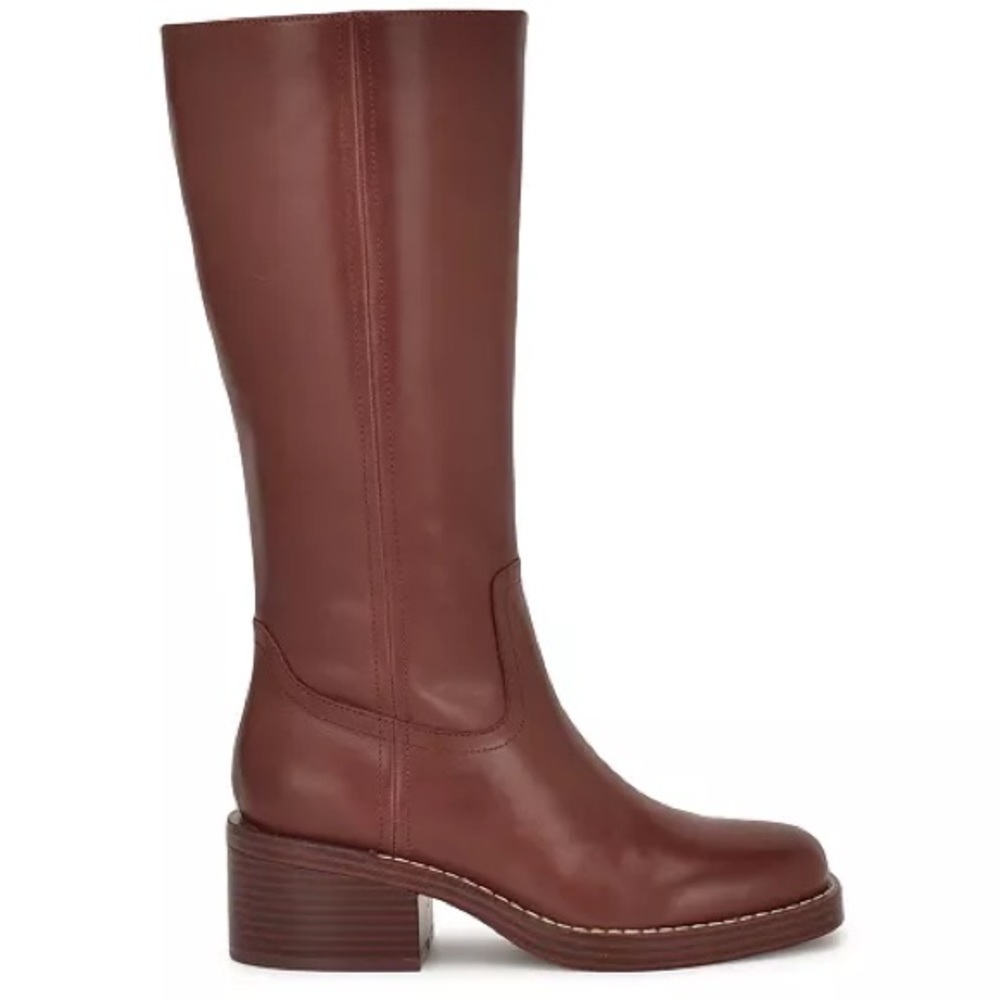 🔥Nine West🔥
Women's Broklyn Tall Leather Block Heel Boots Sz 8.5 BRAND NEW 🔥